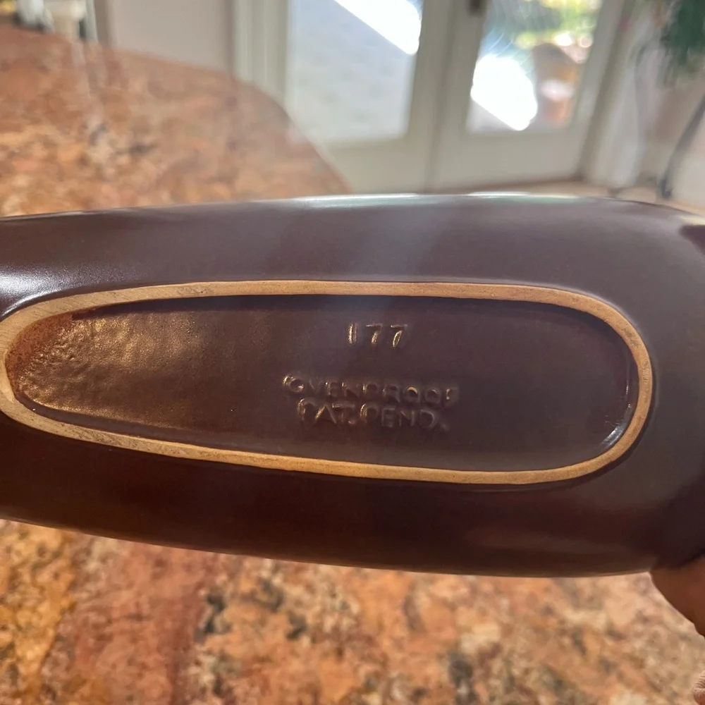Dark Brown Celery Serving Dish - Vintage